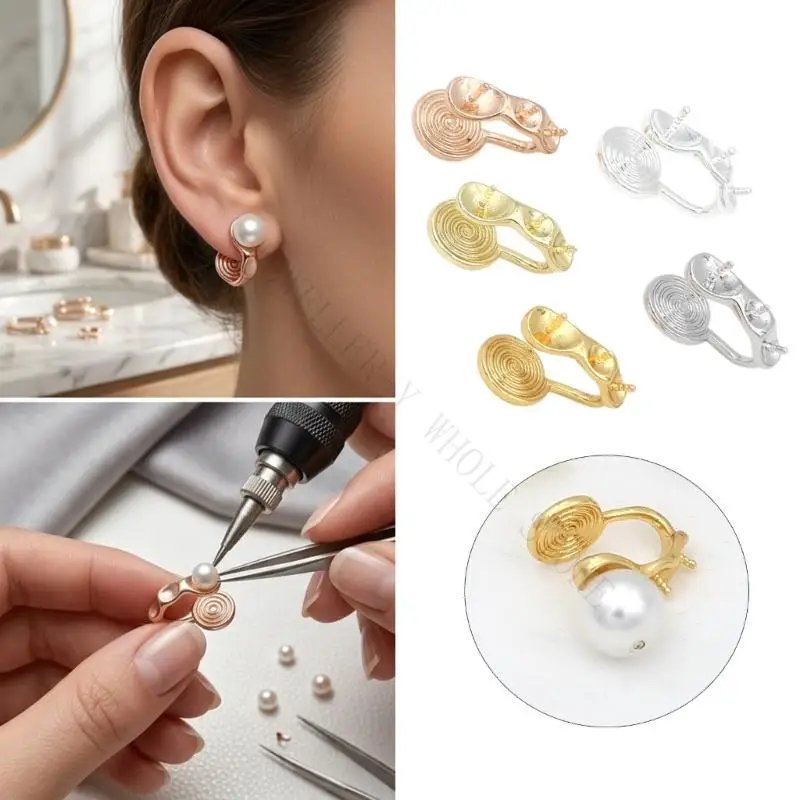 R7UF 10 Pieces Copper Without Piercing Earrings U Designs Secure Fit For Sensitive Ears