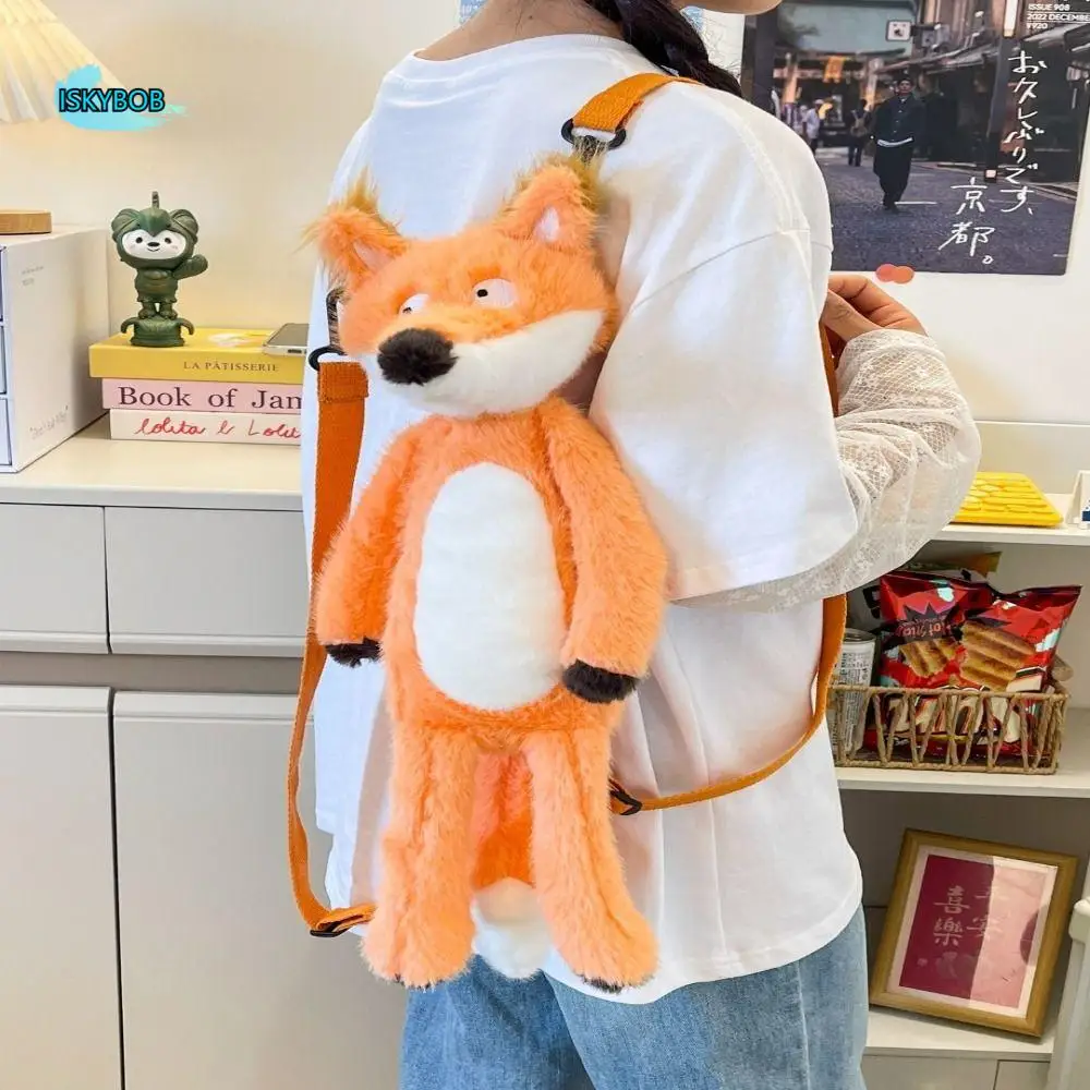 

PP Cotton Stuffed Animal Backpack Crossbody Bag Collection Shoulders Dual Use Knapsack Soft Fluffy Animal Doll Plush Schoolbag