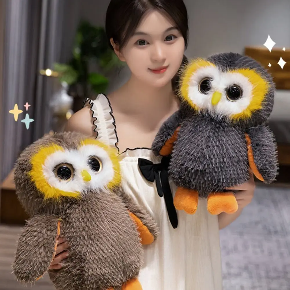 Fluffy Big Eyes Owl Plush Toys Collection Realistic Lovely Stuffed Animals Dolls Ins Soft Simulation Owl Toy