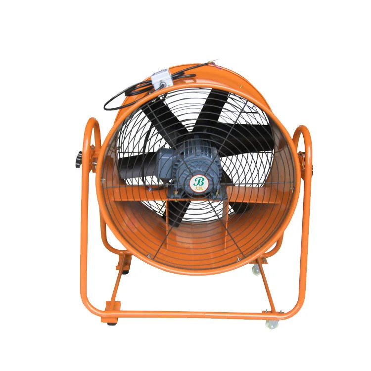 24 Inch 600mm Dia High Speed Industrial Ventilation  Axial Fan Big Fan  3 Phase Industrial Venting Fan with 10m Ducting