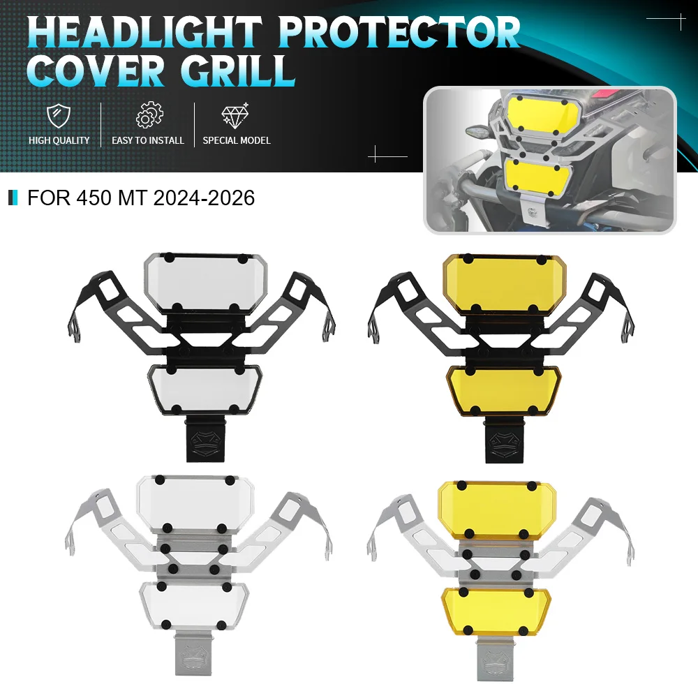 

For CFMOTO 450 MT 2024-2026 450MT 2025 Motorcycle Accessories Headlight Grille Guard Cover Protection Lamp Protector Cover Set