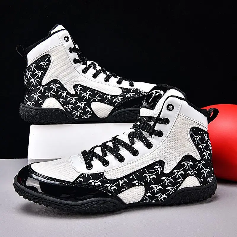 New Trend Wrestling Boots Youth Indoor Gym Training Shoes Mens Professional Men Boxing Shoe Lace Up Boxing Fighting Boots