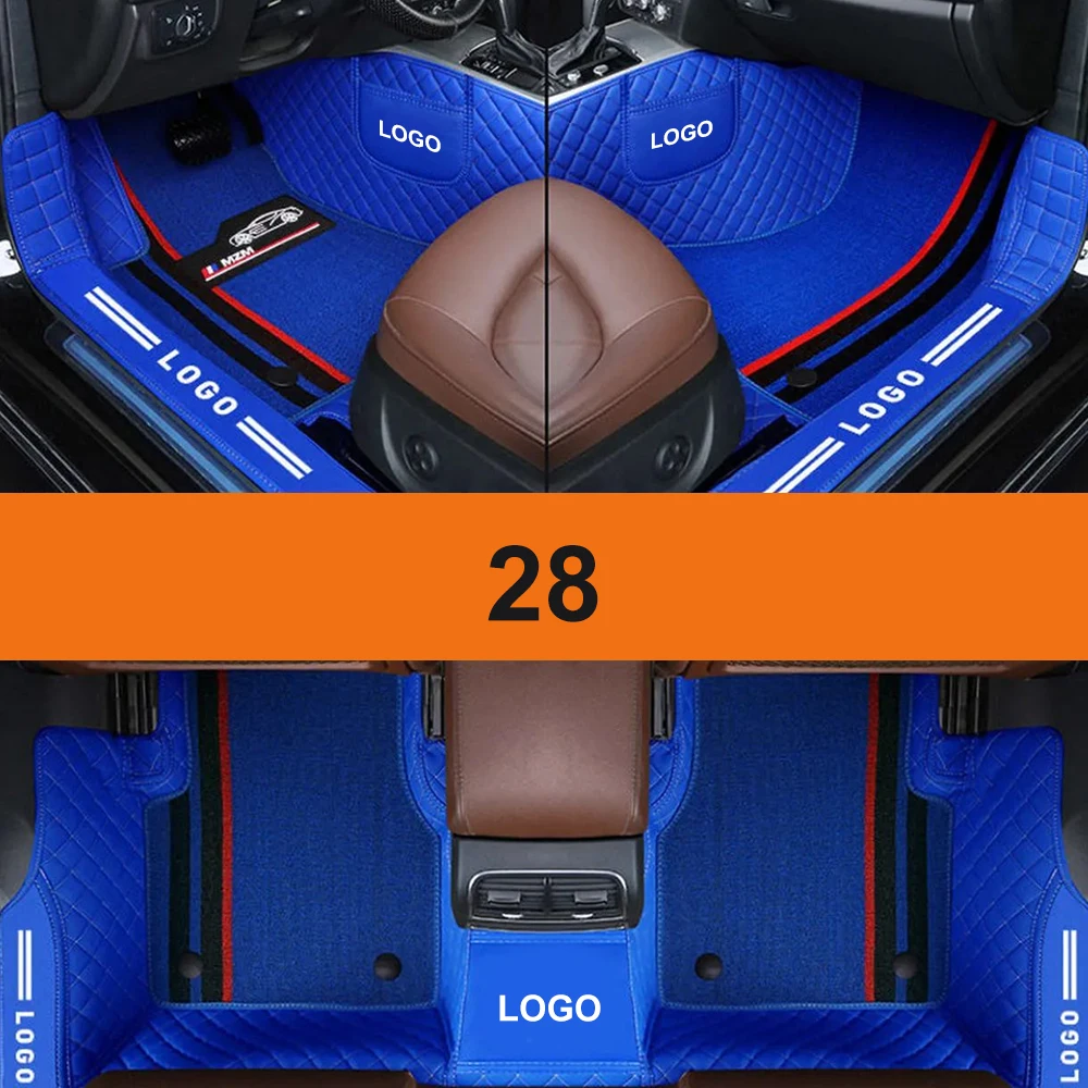 muchkey Auto-Fußmatten, doppelt beige, für Genesis G80 2018 2019 2020 2022 2024, Leder-Chenille-Matten, Auto-Innenzubehör, Teppich 5