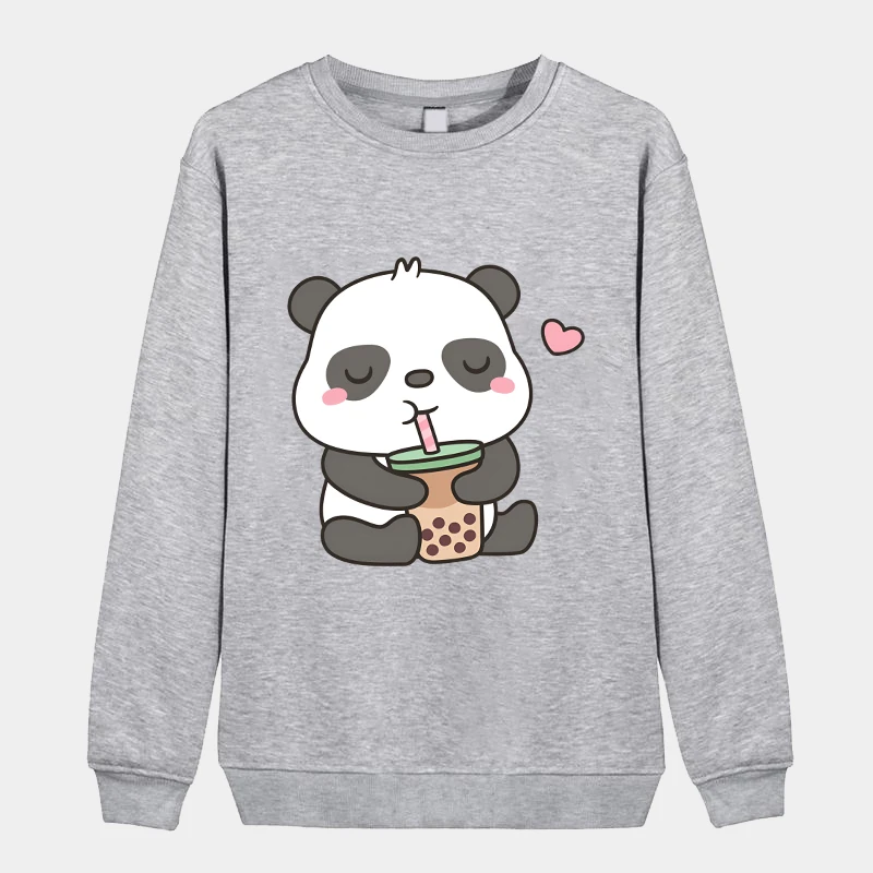 Panda Oversized Long Sleeve Sweatshirts Unisex Casual Loose Long Sleeve Clothes