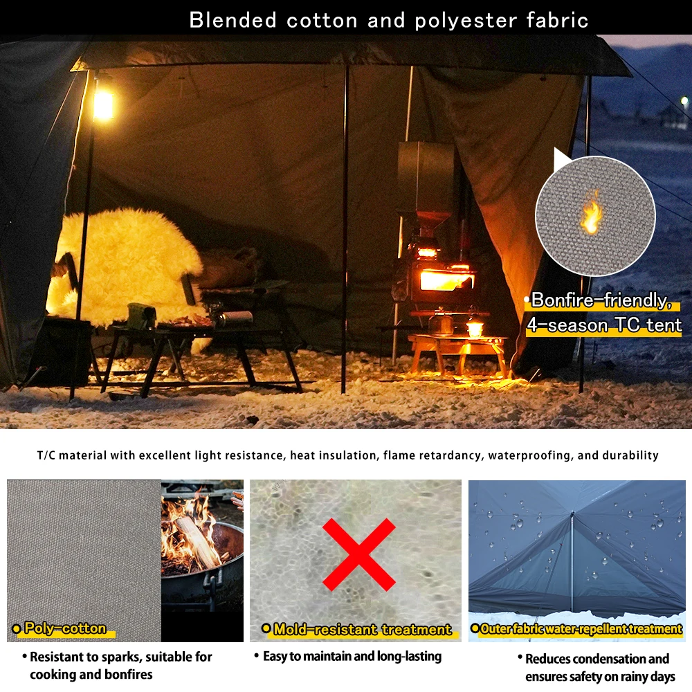 Soomloom 1.65 Military Camping Tent 2.0, Spacious with Chimney