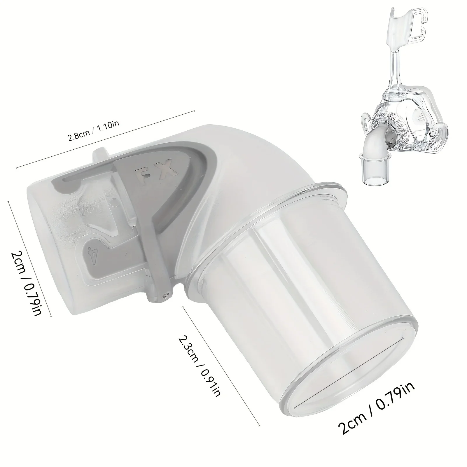 ResMed Mirage FX Nasal CPAP Mask Elbow Connector - Durable Plastic, Easy Install & Clean, Enhances Comfort - view 6