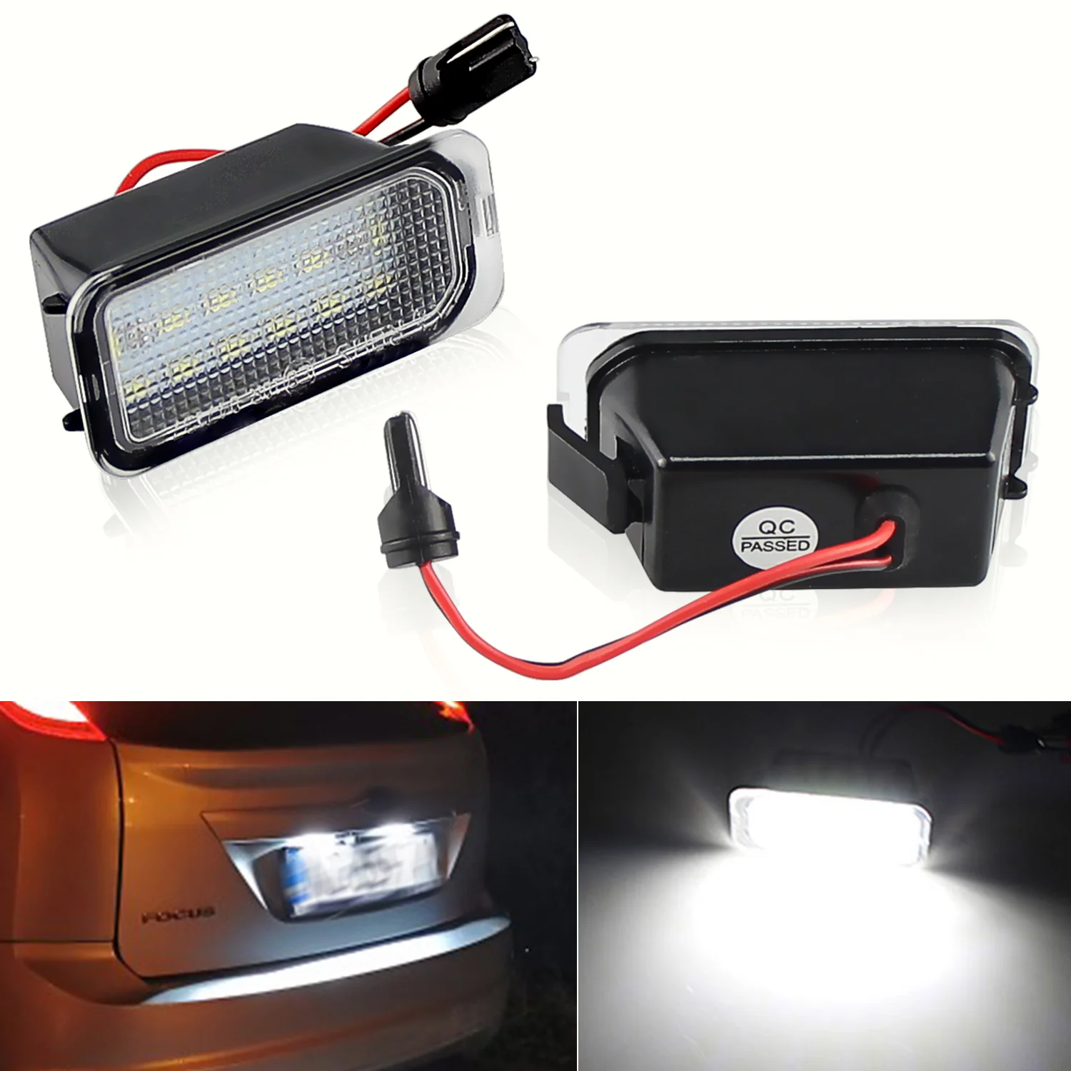 

2PCS LED License Plate Light for Ford Jaguar XJ XF Fiesta Focus S-MAX Grand C max Mondeo Kuga Galaxy Ecosport Number Lamp Canbus