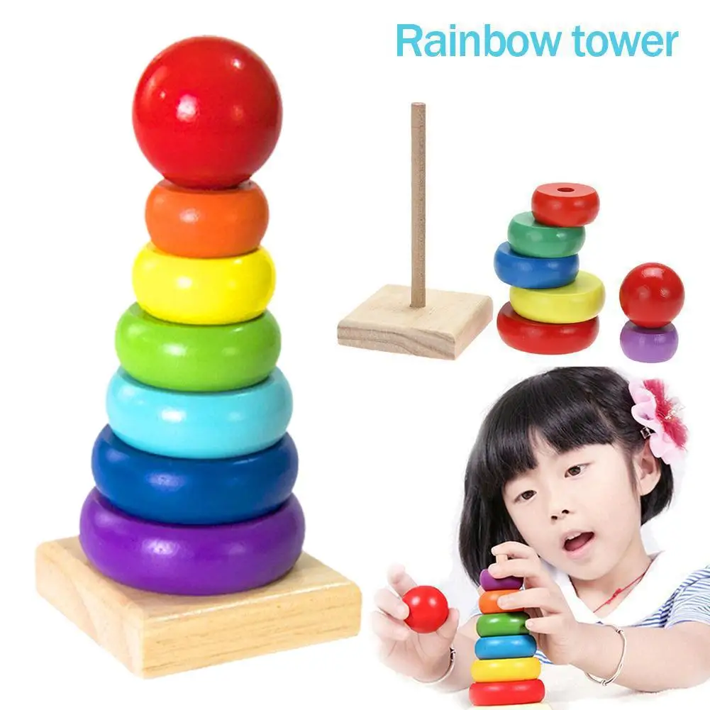 Wooden Sorting & Stacking Toys For Toddlers And Kids Color Recognition Stacker Shape Sorter Toys Gifts For Boys Girls