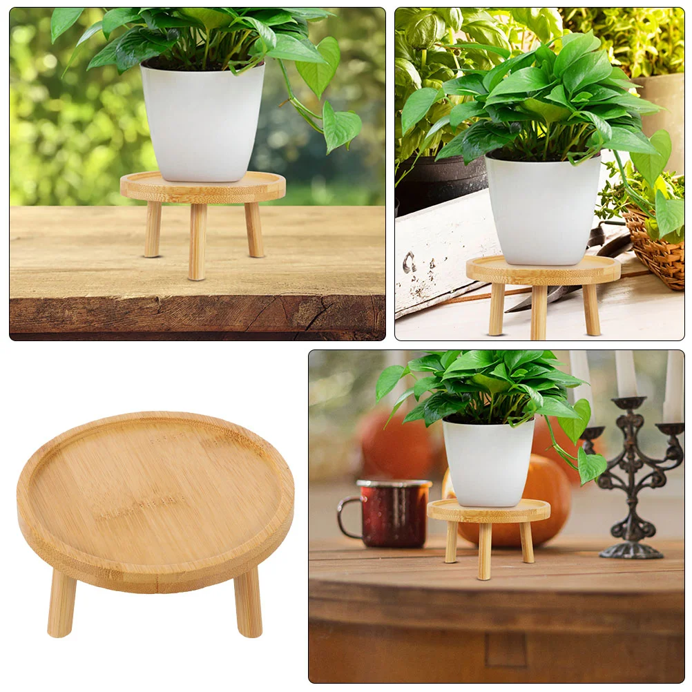 Flower Pot Tray Plant Holder Wooden Stool for Plants Indoors Stand Garden Mini Pedestal Desk Tall Bonsai