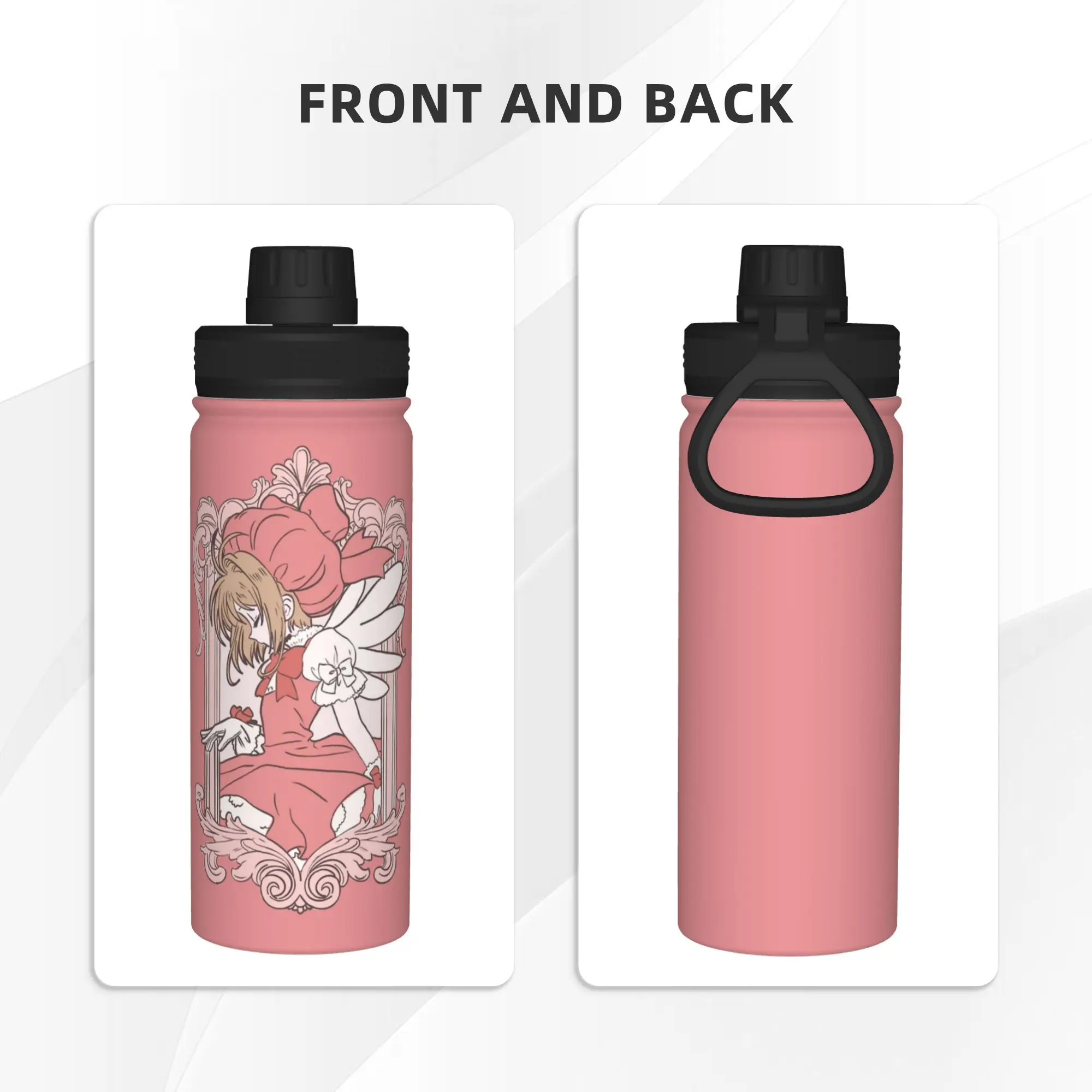 Cardcaptor Sakura Anime 18OZ Sports Insulated Kettle  Thermal Cup Vacuum Flask Office Home Mug Spill Proof