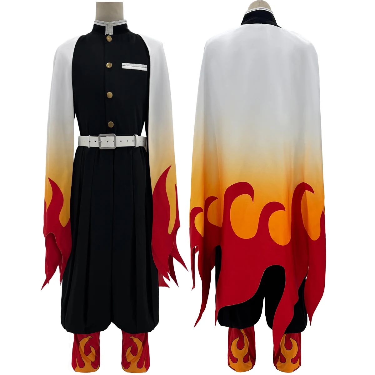 

HOLOUN Anime Rengoku Kyoujurou Cosplay Costume Wig Haori Embroidery Top Elastic Pants Belt Convention Halloween Christmas