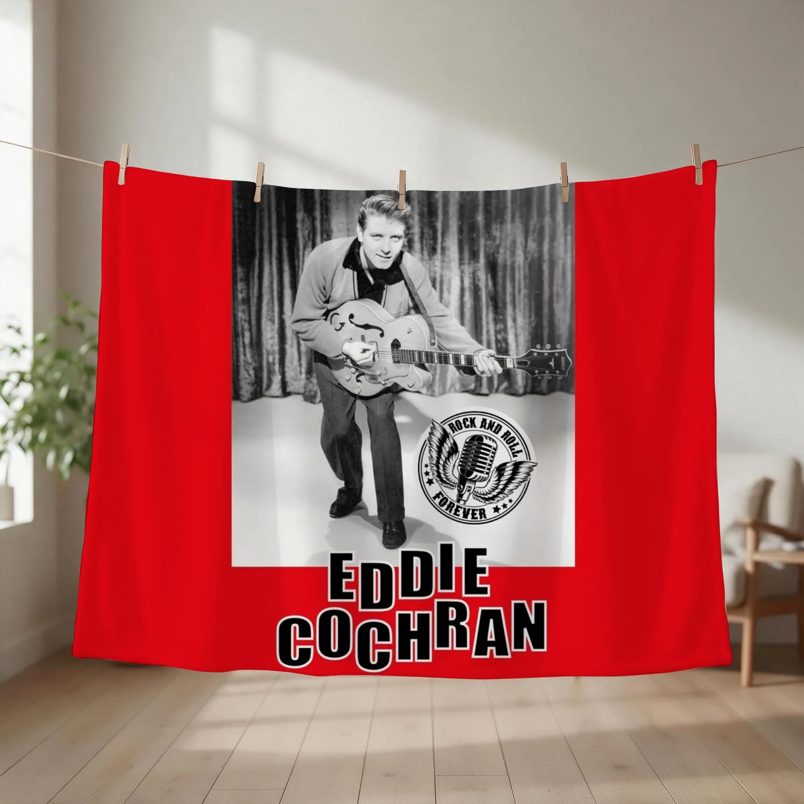 Eddie Cochran Throw Blanket couch cozy soft plush fuzzy picnic outdoor blanket