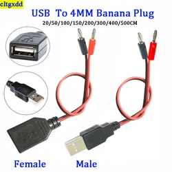 Cltgxdd 1 parça USB 4MM erkek kadın muz kafa bağlantı tel testi kurşun bir kadın şarj kablosu USB soket bağlantı teli