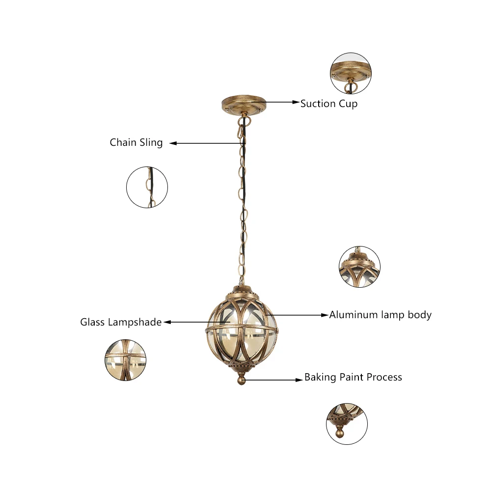 Imagem -05 - Luzes Americanas ao ar Livre do Pendente Impermeáveis Rustproof Luzes do Pátio Corredor Corredor Balcão Villa Jardim Pequeno