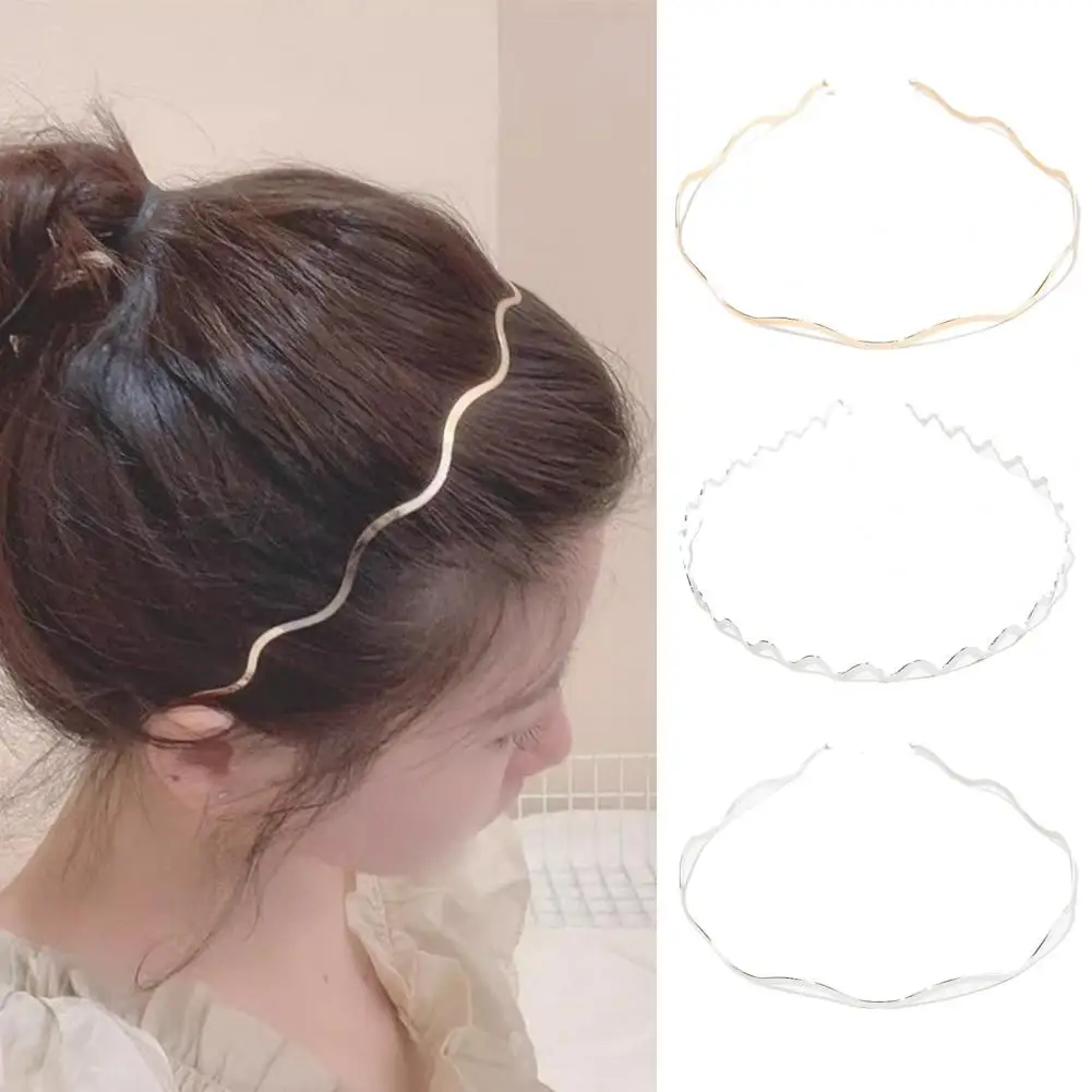 

Women Wavy Headband Stylish Metal Headbands for Women Non-slip Hair Hoop with Wave Shape Design Fashionable Hair for Teen