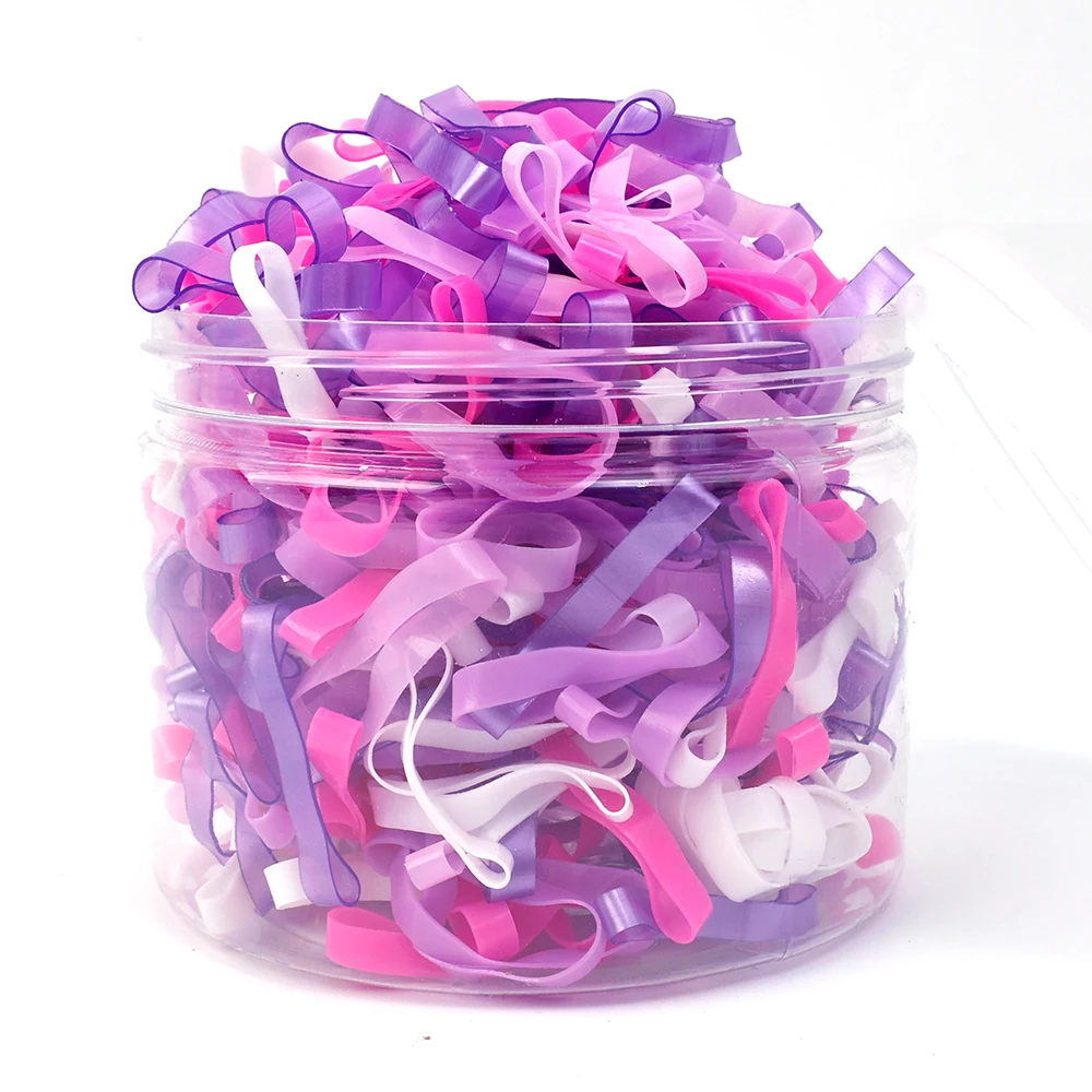 500pcs/box Colors Thick Rubber Bands Disposable Children Girls Scrunchies Elastic Hair Ties Rope Ring Headband Hair Accessoires