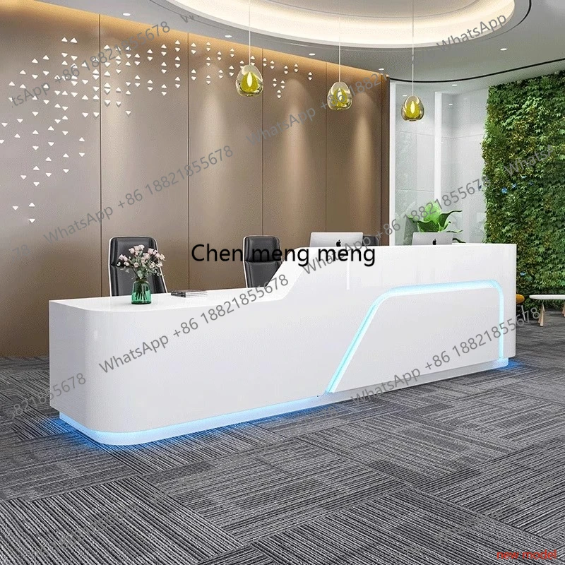 

Nordic Luxury Reception Desk Modern Design High-end Enterprise Company Cashier Desk Beauty Salon Hotel Commercial Furniture A17