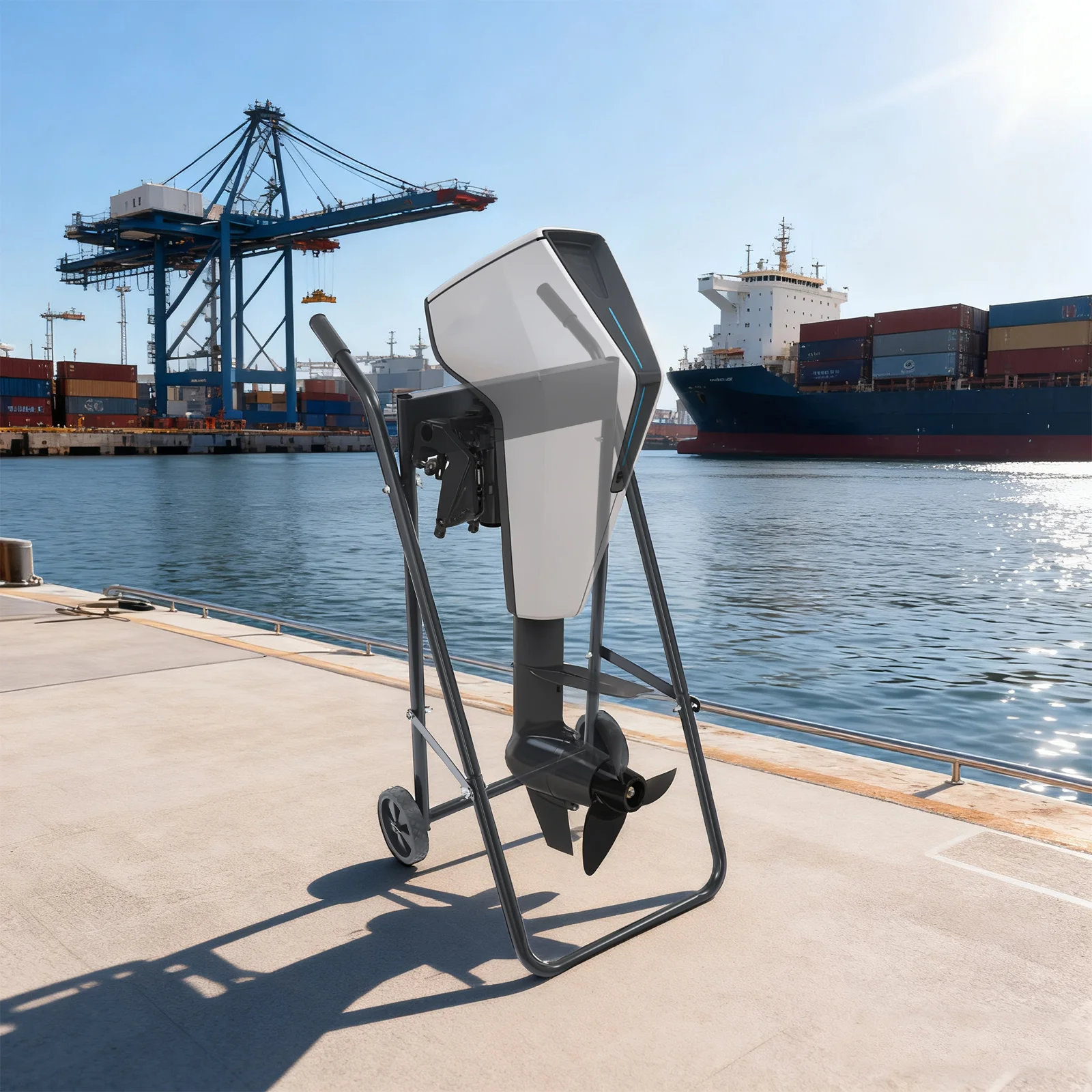 

BYMAOCAR Outboard Boat Motor Stand, Portable Foldable Trolley, for Long/ Short Shaft Motor Repair Maintenance Storage Transport