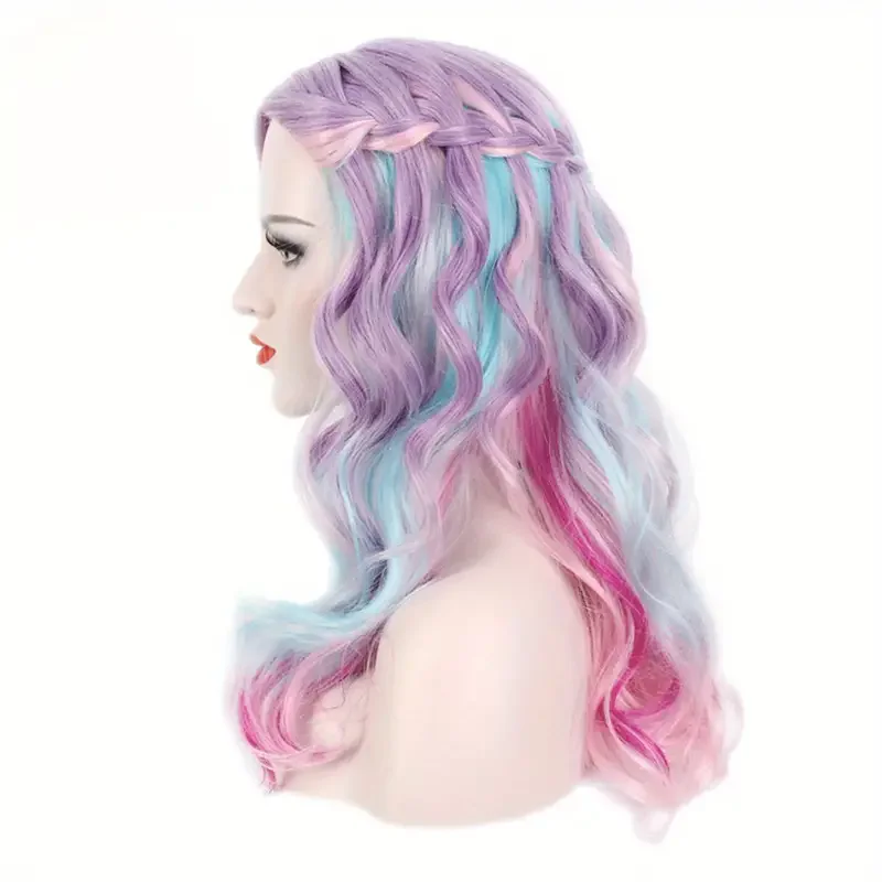 Colorful Holiday Wigs With Elegant Wavy Anime Hairstyles: Perfect For Holiday Gatherings, Role-playing And Celebrations J47801S