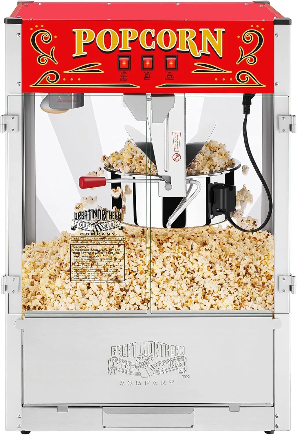 

Countertop Popcorn Machine 7 Gallon Popper-16oz Kettle, Old Maids Drawer, Warming Tray, Sco