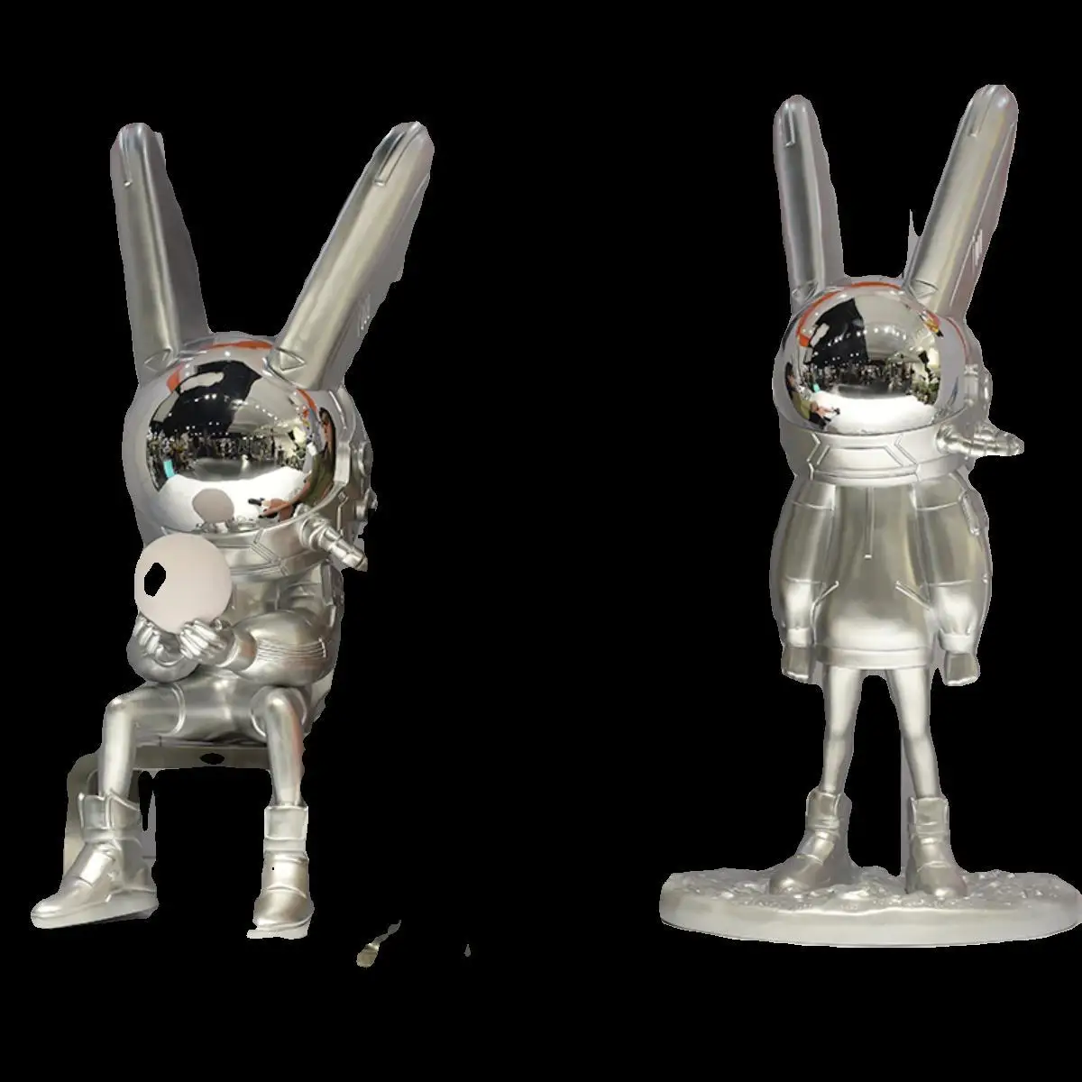 Cartoon sitting rabbit large ornament decoration bar clothing store restaurant luminous