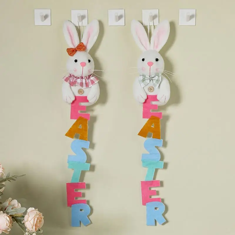 Cute Bunny Plush Stuffed Easter Bunnies, Funny Farmhouse Decor, Easter Tree Ornamentos para Wall Window and Door, 21.65"