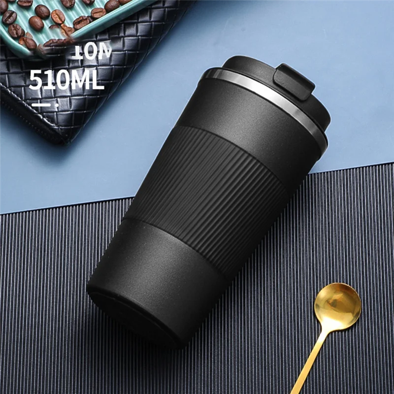 510Ml Double Stainless Steel 304 Coffee Mug Leak-Proof Non-Slip Car Vacuum Flask Travel Thermal Cup Water Bottle