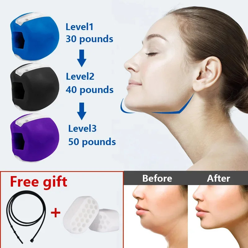 

Fitness Face Masseter Men Facial pop n go Mouth Jawline Jaw Exerciser Muscle Chew Ball Chew Bite Breaker Training