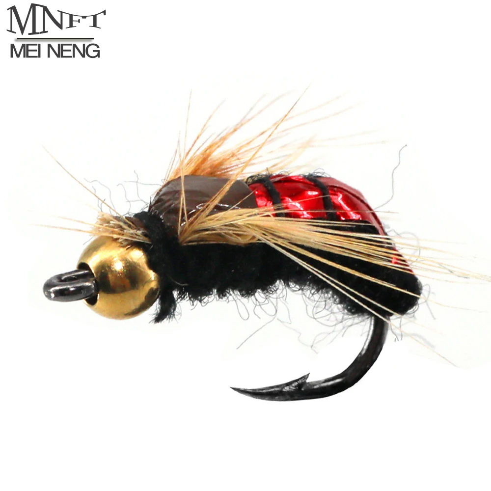 MNFT 14# Bead Head Fast Sinking Biomimetic Poison Fly Hook Wet Flies Nymph Scud Bug Worm Trout Fishing Lure Baits