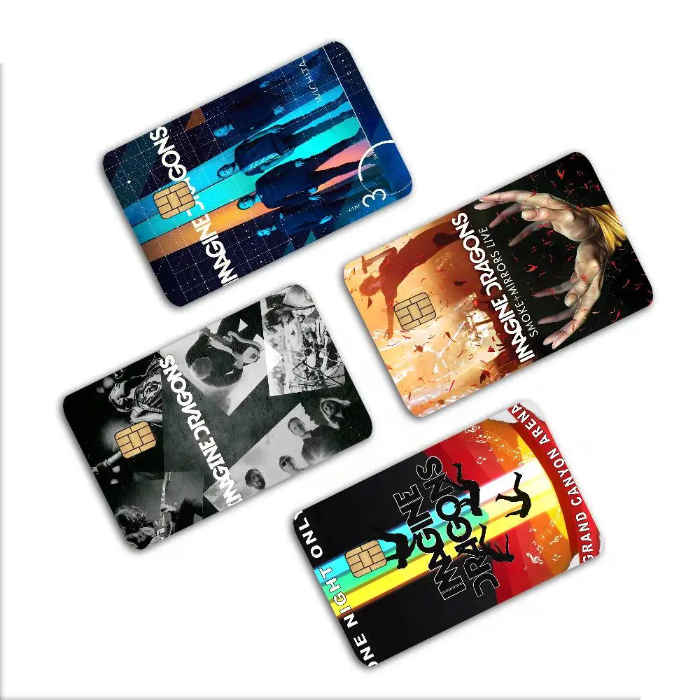 Rockband Imagine Dragons DIY Kreditkarten-Aufkleber Party-Dekoration Wasserfester Kleiner Chip-Karten-Skin-Aufkleber