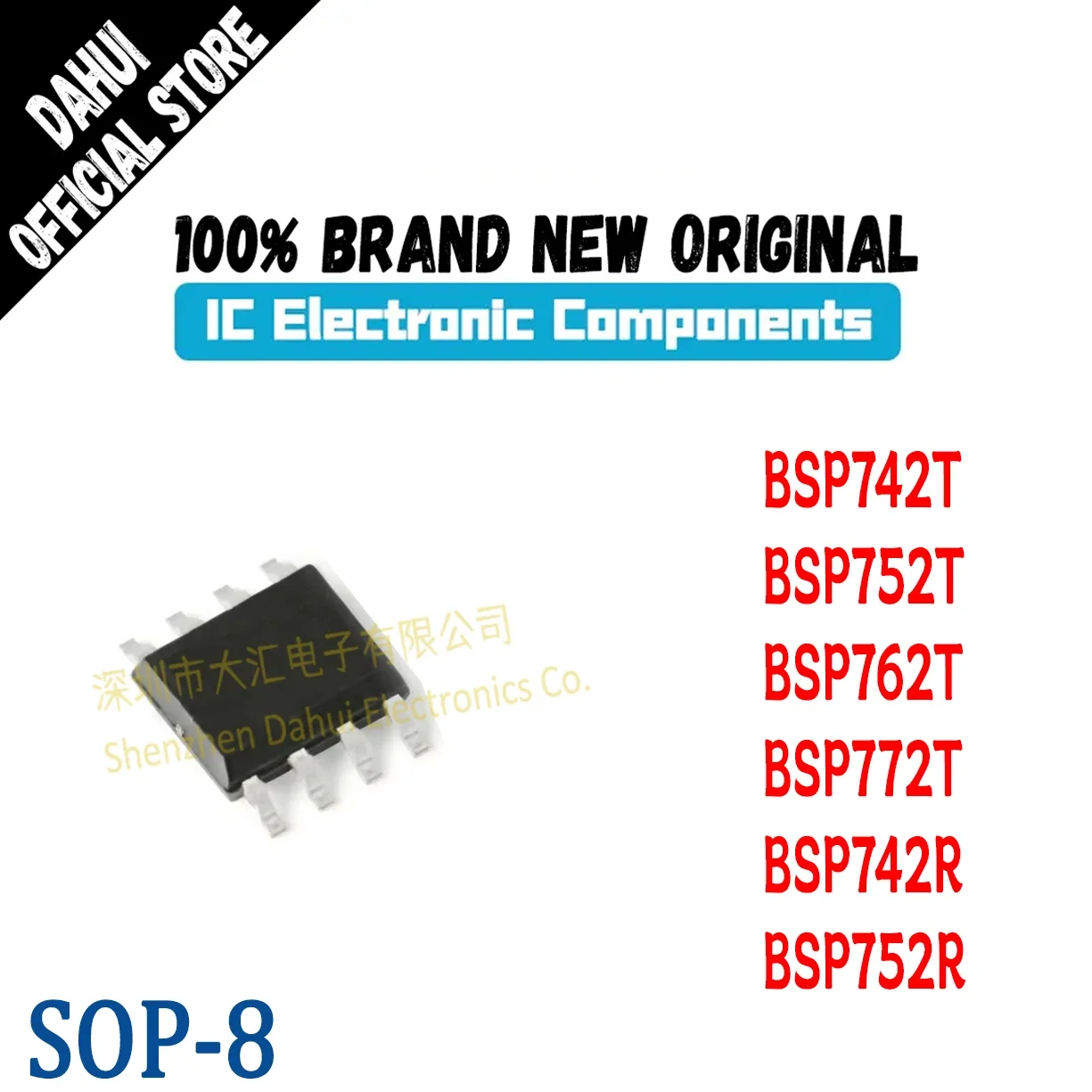 

BSP742T BSP752T BSP762T BSP772T BSP742R BSP752R Power High Side Switch Automotive Computer IC Chip SOIC-8 In Stock