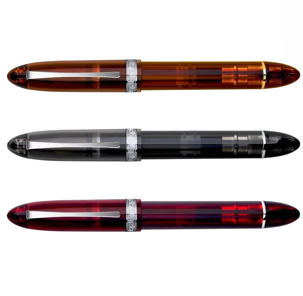 

Majohn V60 Triangular Piston Fountain Pen EF/F Nib Transparent Resin Writing Office Gift Pens