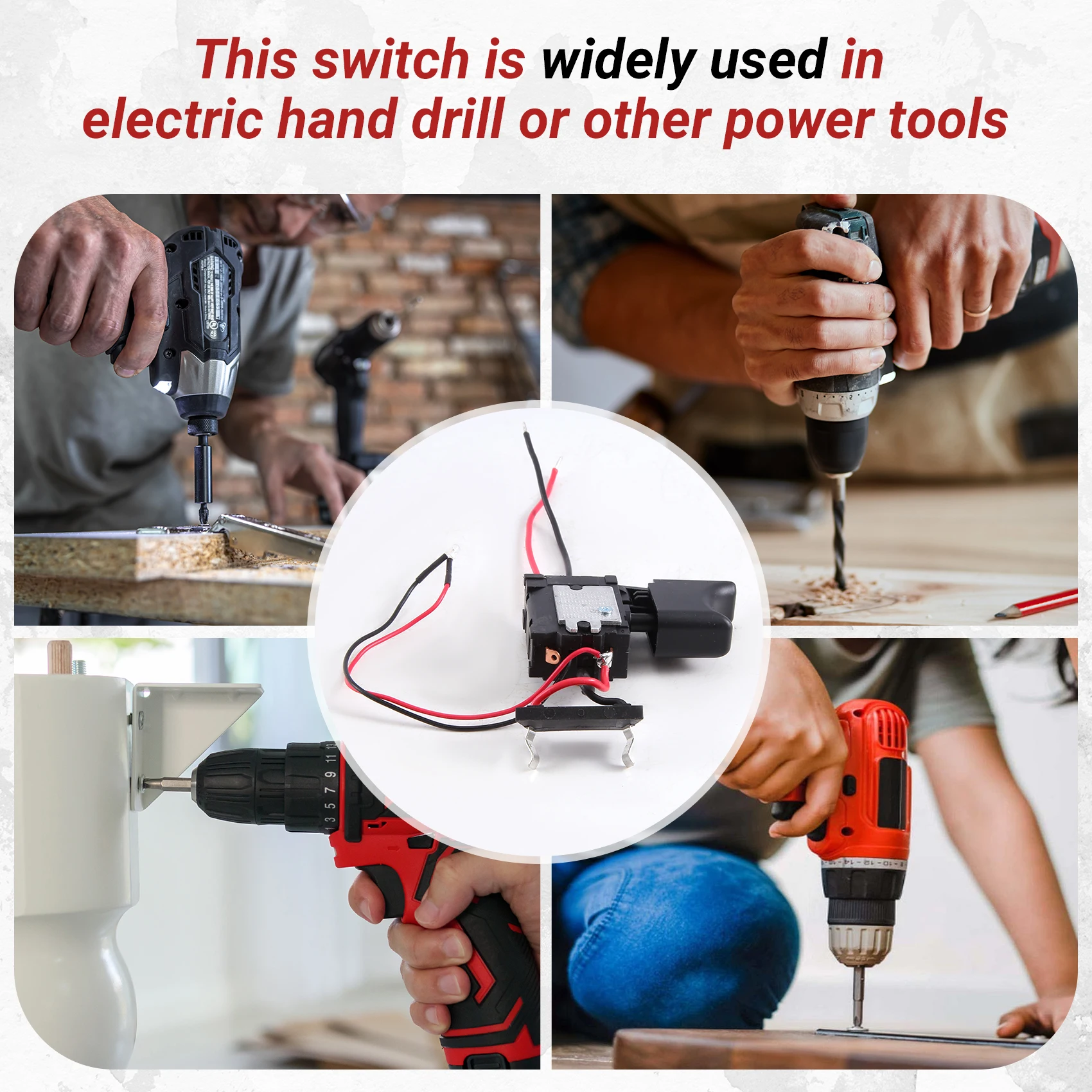 

[NEW!A93G】 7.2V- 24V Drill Speed Controller Drill Switch Lithium Battery Cordless Drill Speed Control Trigger Switch With Light