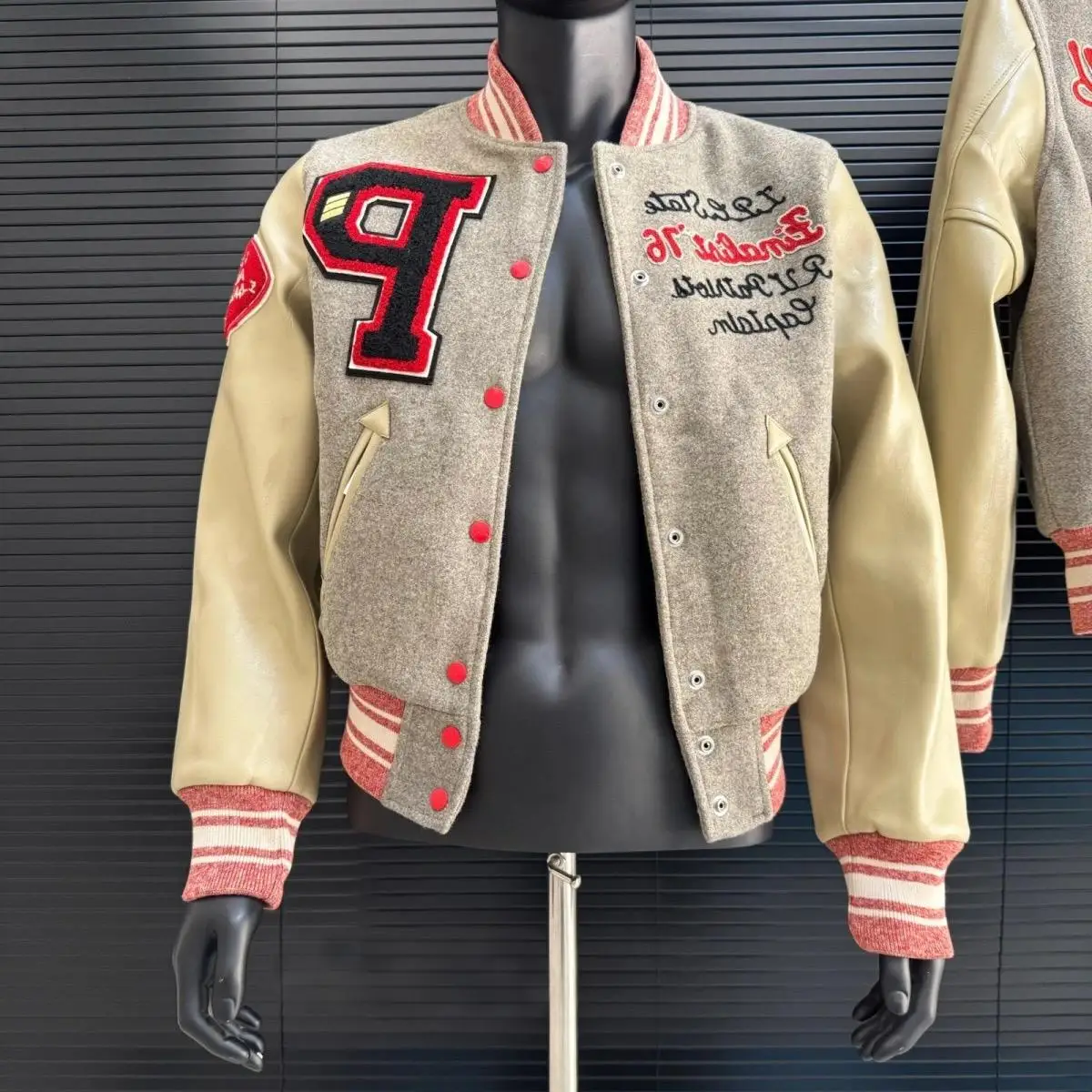 

Men's Wool Baseball Jaet Cleanfit Sle Pilot Coat Autumn Winter Faionable High-End Feel Loose Fit Casual Sle Long Sve