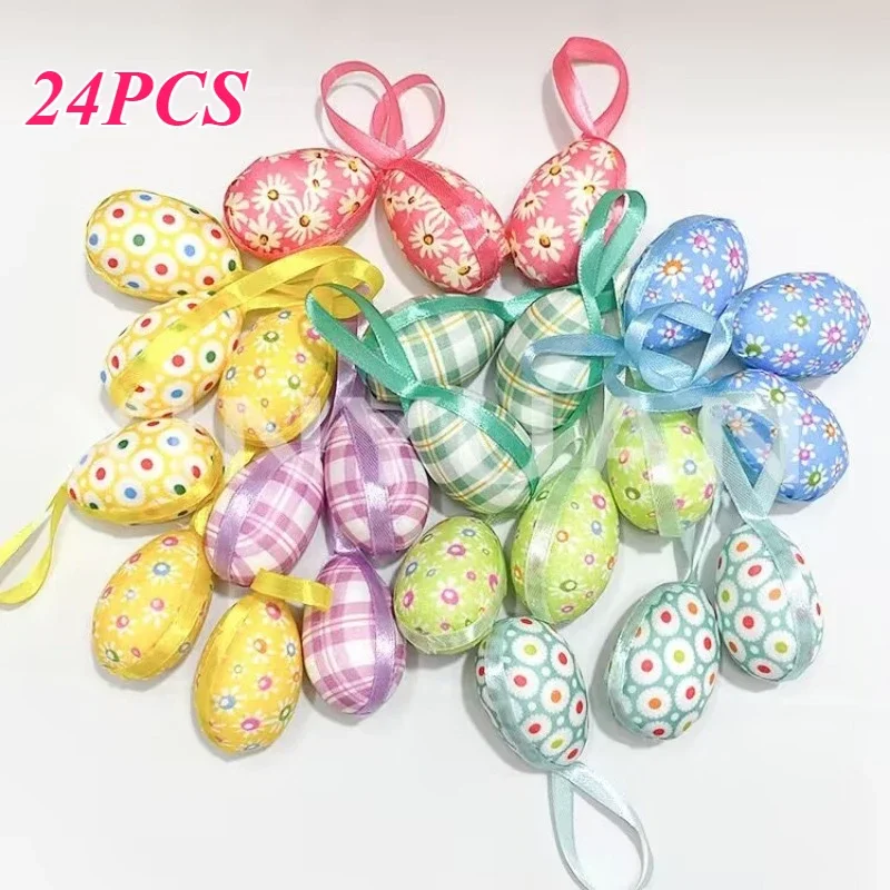 24PCS Easter Decorative Eggs, Luxury Style Hanging Decorations, Spring Basket Decorations, Suitable for Easter Holidays