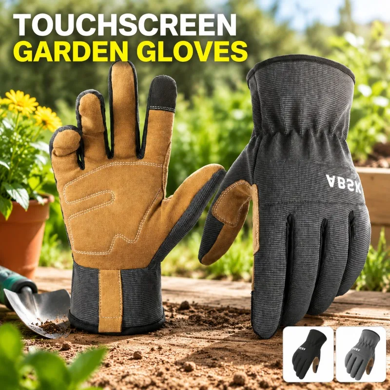 Multi-functional Outdoor Work Gloves Wear-resistant Anti-slip Touchscreen Hand Protector for Men Gardening Pruning Adjustable