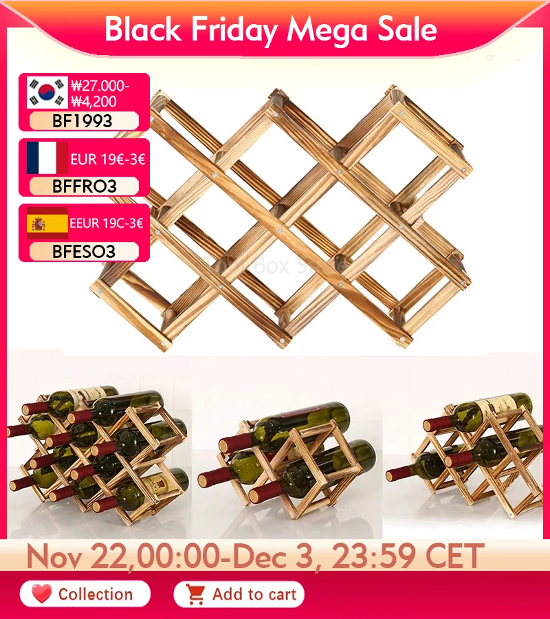 6/10 Wooden Bottle Holders Wine Rack Storage Wine Cabinet Kitchen Pantry Bar Wine Bottle Display Rack Organizer Wine Stand