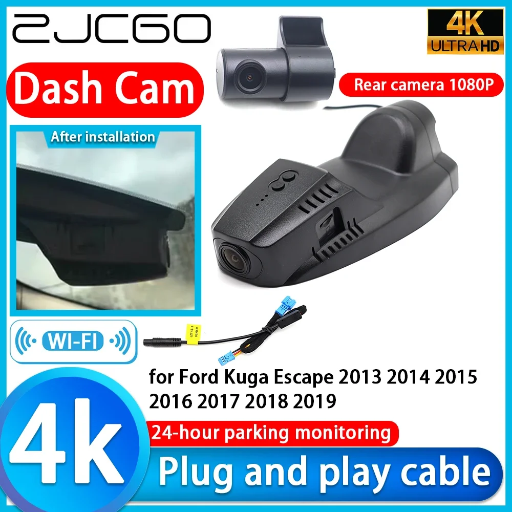 ZJCGO Video Recorder 4K UHD Plug and Play DVR Dash Cam for Ford Kuga Escape 2013 2014 2015 2016 2017 2018 2019