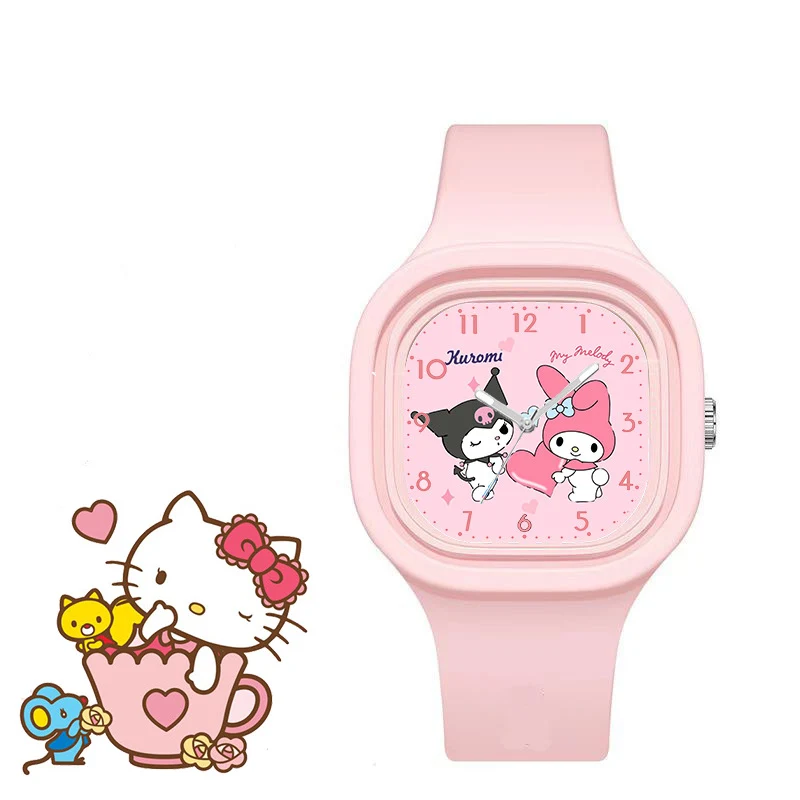 Sanrio Hello Kitty dzieci zegarki Cartoon Kuromi Girls cyfrowy zegar dla dzieci zabawki uczeń najlepszy prezent reloj para ninos 
