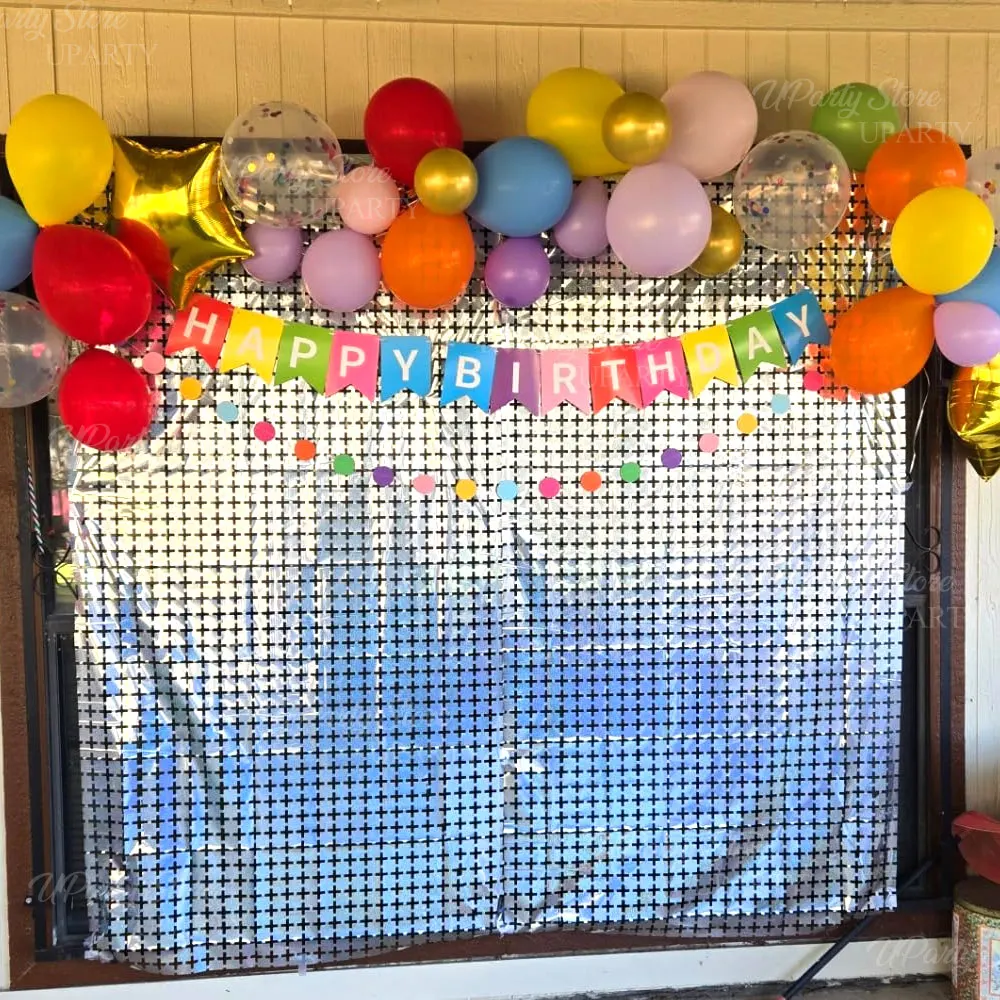 2 m Party-Fransenvorhänge für Wandhintergründe, 20 Farben, quadratische Pailletten-Lametta-Folienvorhänge für Geburtstag, Babyparty, Hochzeitsdekoration – Detail 11