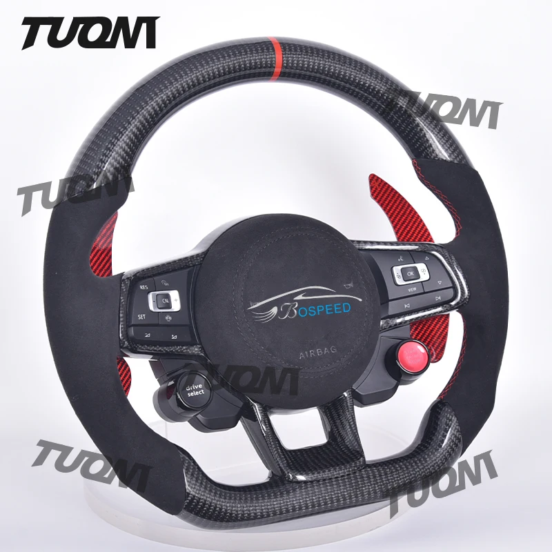 

Custom Carbon Fiber Steering Wheel For Volkswagen VW Mk7 Golf7 GTI R Line Polo CC Golf