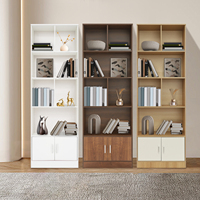 5 Tiers Freestanding Book Bookshelf with Doors Storage Organizer White/Log Color+White/Reddish Brown
