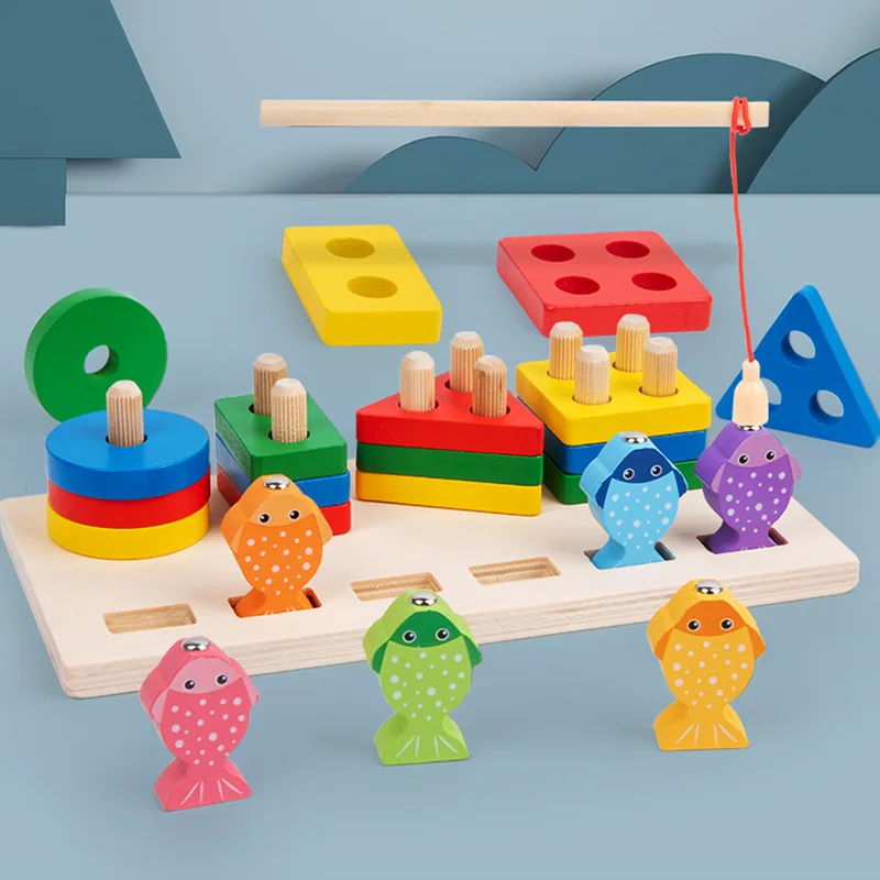 Puzzle Montessori in legno con colori e forme abbinate, giocattolo educativo precoce per bambini, aumenta la cognizione del colore e le abilità pratiche