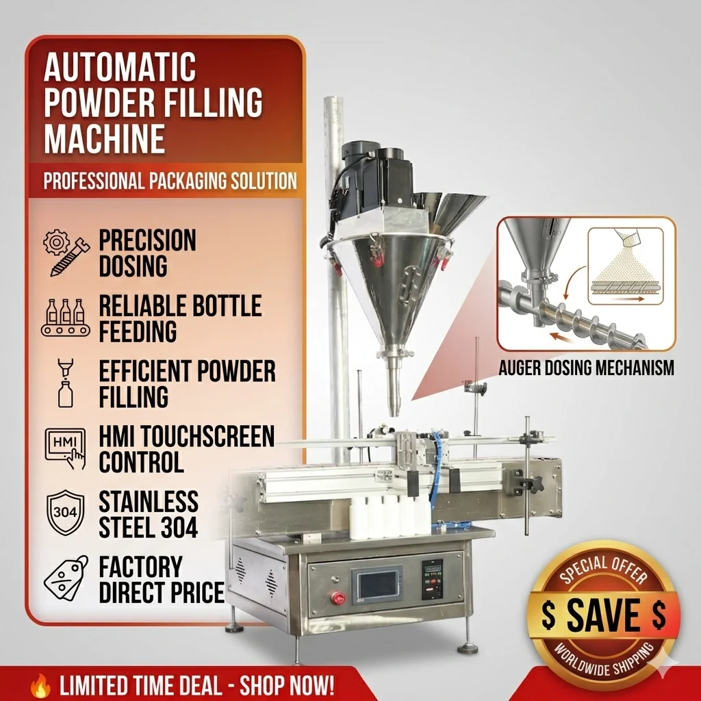 ZONESUN FM3A 50g-500g High Precision Auger Powder Filler Automatic Powder Filling Machine with PLC Touch Screen