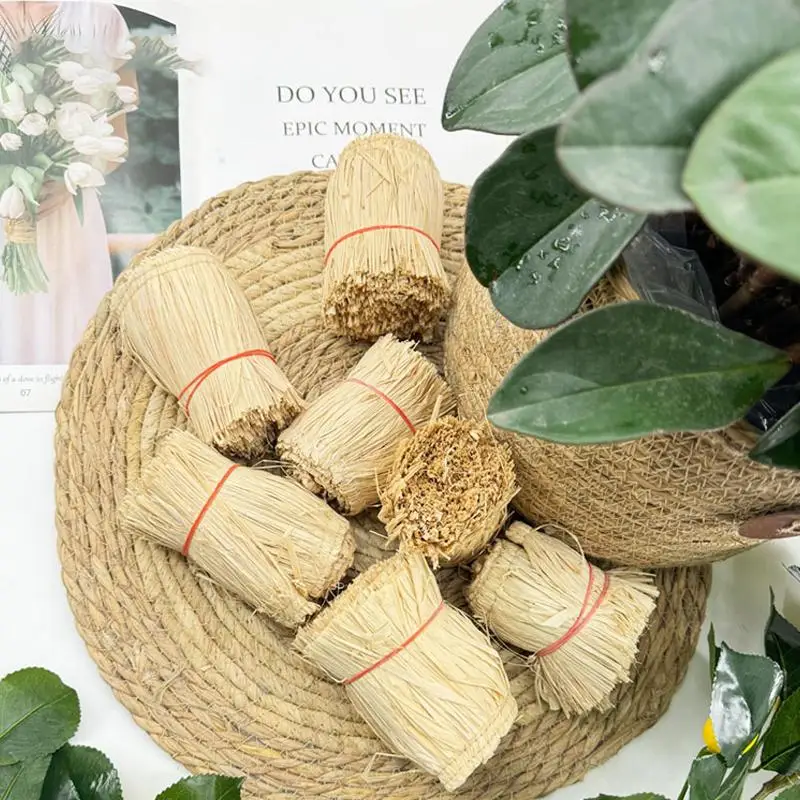 Natural Wedding Garland DIY Home Supply Background Wall Decoration Raffia Straw Tassels Jute Fringe Trim 1meter