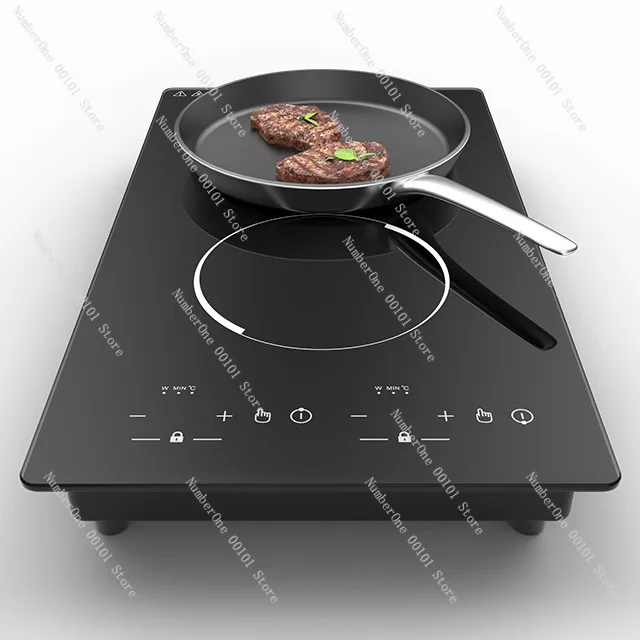 Cross-Border 110V/220V Vertical Dual Induction Cooker Multi-Burner Electric Ceramic Stove Embedded Countertop Multi-Stove