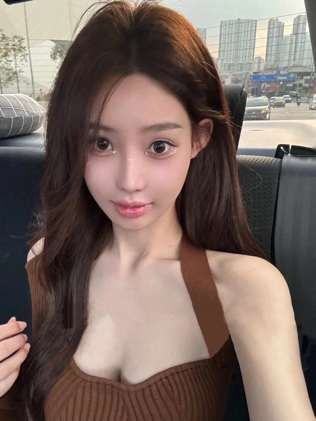 

Ele Sexy Maple Knitted Single oulder Top Asymmetric V-Ne Slim Fit Nylon Women's Faion Commute Sle