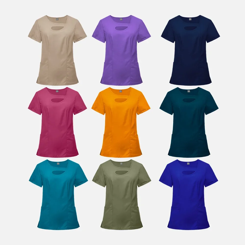 Odzież robocza dla kobiet, uniformy medyczne dla pielęgniarek, zestaw scrubów chirurgicznych, bluzka i spodnie spa, odzież dla personelu kliniki, ubrania dla opiekunów, uniformy pielęgniarskie, dres typu jogger