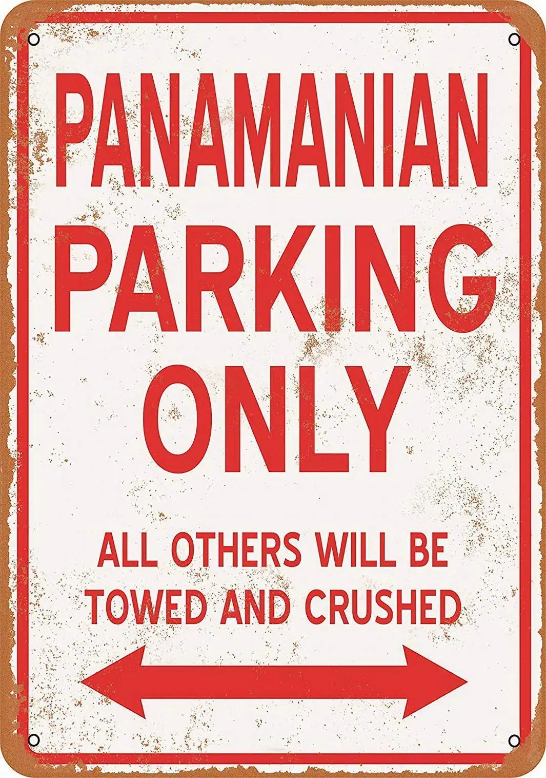 Bobdsa Mrute Panamanian Parking Only tin Sign Wall Iron Painting Retro Plaque Decoration Metal Poster Art Gift Warning Sign for