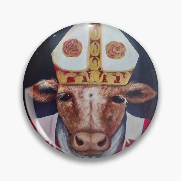 Красная мягкая булавка Bovinus Santus, модная забавная Металлическая Булавка на лацкан для одежды, украшение для воротника, шляпы, подарок для женщин